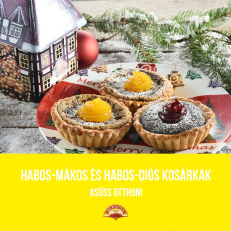 Habos-mákos és habos-diós kosárkák