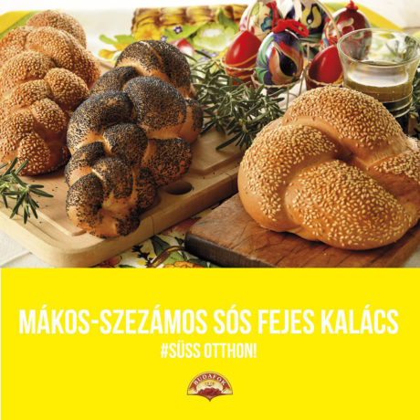 Mákos és szezámos sós fejes kalács