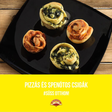Pizzás és spenótos csigák