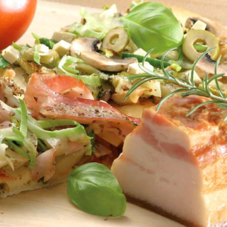 Sonkás gombás pizza